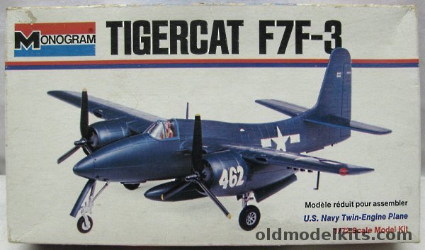 Monogram 1/72 Tigercat F7F-3 - White Box Issue - (F7F3), 6813 plastic model kit